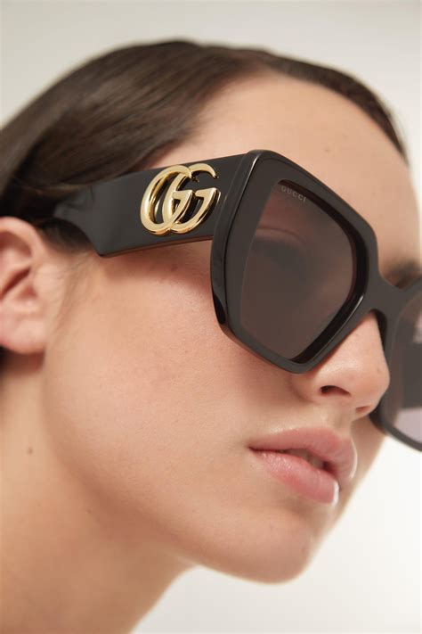 gucci big black sunglasses|Gucci female sunglasses.